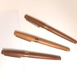 Tintenroller, 15 cm lang, handgedrechselt aus Edelholz 